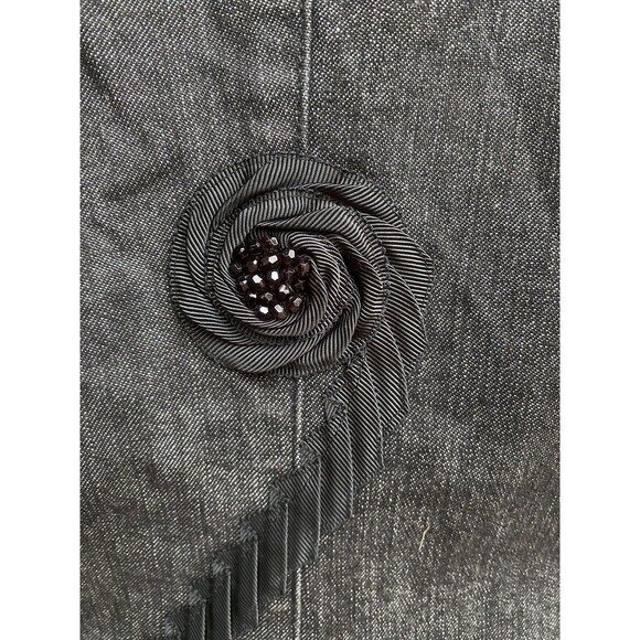 Vtg Y2K Black Swirl Velvet Embroidered Stretch Flare Jeans Pants 10 Boho Goth - Picture 11 of 16